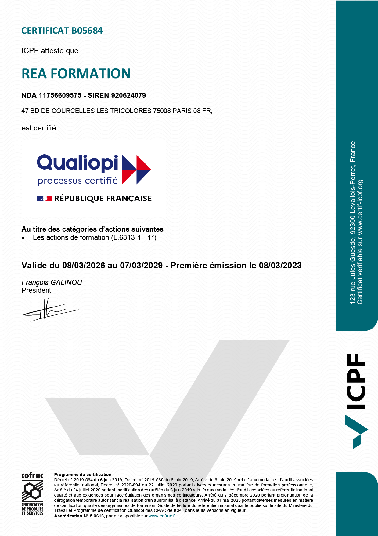 Certificat Qualiopi
